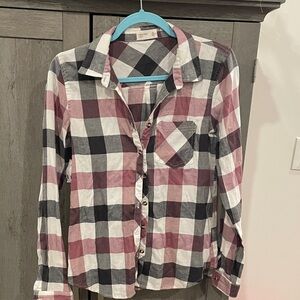 Maurices Black and White Checkered Top XS